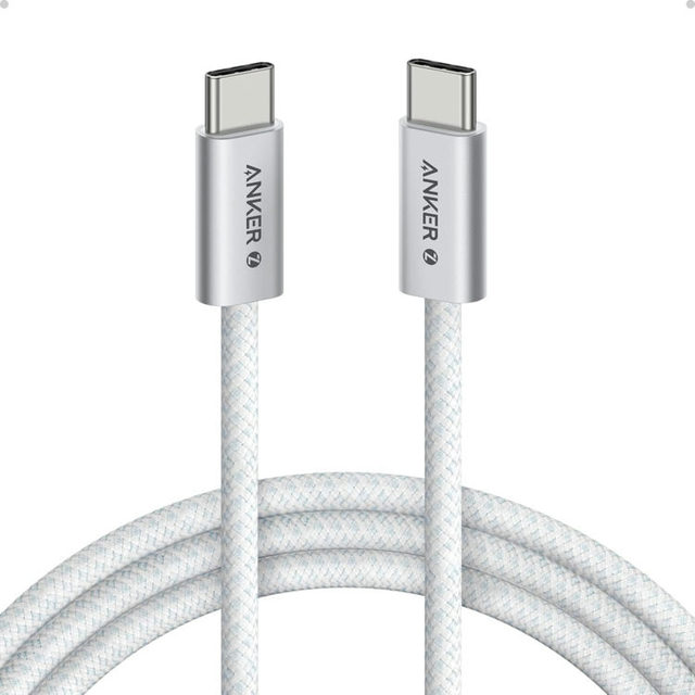 Anker Zolo USB-C to USB-C Cable (6 ft, 240W, Braided) White