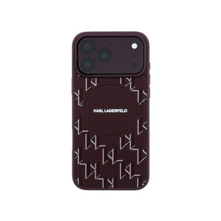 CG Mobile Karl Lagerfeld iPhone 18 Pro Max - 17 Pro Max Burgundy — Karl MagSafe PU Hard Case With KL Monogram Logo