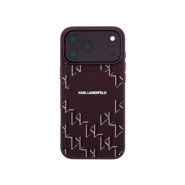 CG Mobile Karl Lagerfeld iPhone 18 Pro Max - 17 Pro Max Burgundy — Karl MagSafe PU Hard Case With KL Monogram Logo