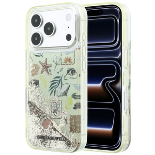 CG Mobile Karl Lagerfeld iPhone 18 Pro - 17 Pro Beige — Karl Liquid Glitter Beach & Sand Hard Case