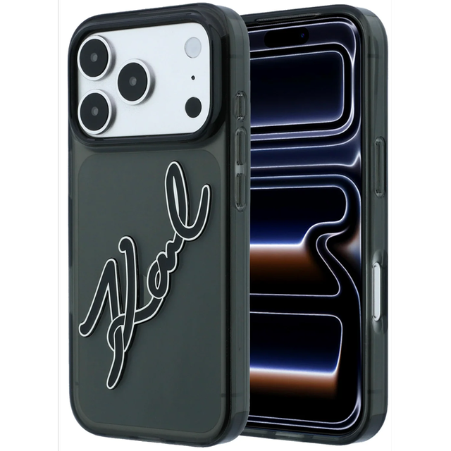 CG Mobile Karl Lagerfeld iPhone 18 Pro Max - 17 Pro Max Black — Karl IML Hard Case With Big Signature Resin Logo