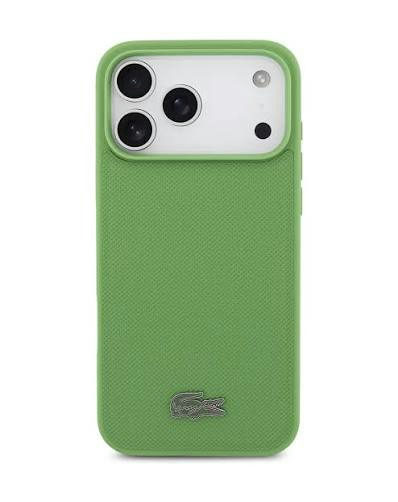 CG Mobile Lacoste iPhone 18 Pro Max - 17 Pro Max Green — Lacoste MagSafe Petit Pique Hard Case With Lacquer Metal Logo