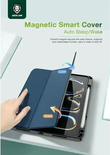 Green Lion Hogo Premium Case Trifold Versatile Stand With Pencil Holder iPad Air 13 inch Blue