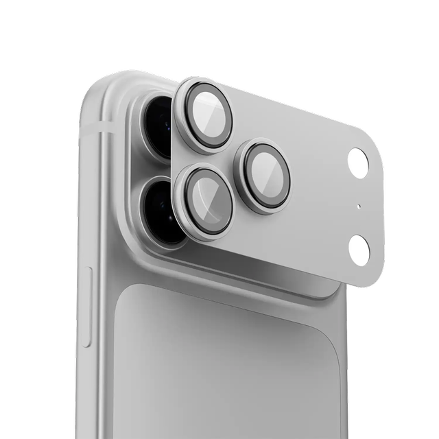 Levelo Trio Pro iPhone 18 Pro Max Silver Full Frame Camera Lens Protector