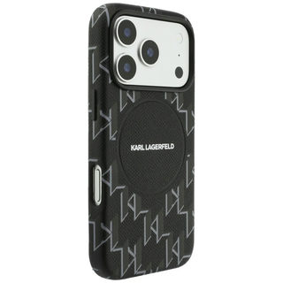 CG Mobile Karl Lagerfeld iPhone 18 Pro - 17 Pro Black — Karl MagSafe PU Hard Case With KL Monogram Logo