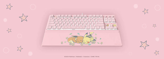 Razer Ornata V3 Tenkeyless Compact Low Profile Gaming Keyboard Razer Chroma RGB Pokemon Pikachu & Eevee Edition