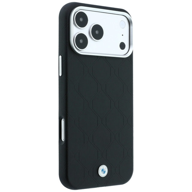CG Mobile BMW iPhone 18 Pro Max - 17 Pro Max Black — BMW Signature MagSafe PU Quilted Hard Case With Metal Propeller Logo