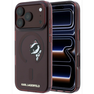 CG Mobile Karl Lagerfeld iPhone 18 Pro - 17 Pro Burgundy Black — Karl MagSafe IML Peekaboo Print Hard Case