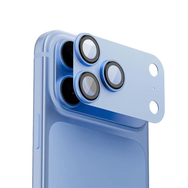 Levelo Trio Pro iPhone 18 Pro Light Blue Full Frame Camera Lens Protector
