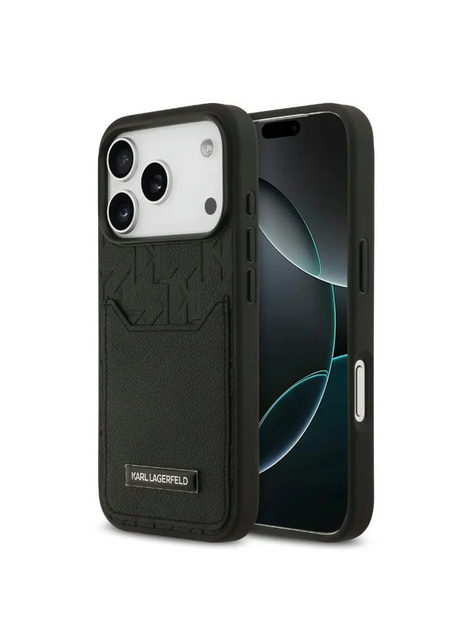 CG Mobile Karl Lagerfeld iPhone 18 Pro Max - 17 Pro Max Black — Karl PU Hard Case With Card Slot & Monogram