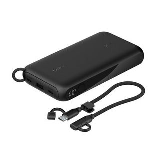 Belkin BoostCharge Power Bank 20K Detachable 15 cm 60W USB-C to USB-C Cable & Digital Display Charging Status Black