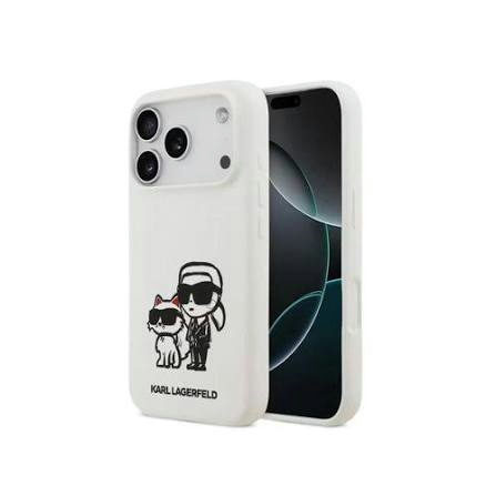 CG Mobile Karl Lagerfeld iPhone 18 Pro Max - 17 Pro Max White — Karl MagSafe IML Karl & Choupette Bodies Sketch Print Hard Case