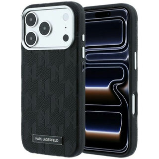 CG Mobile Karl Lagerfeld iPhone 18 Pro - 17 Pro Black — Karl MagSafe Grained PU Hard Case With Mono Resin Logo