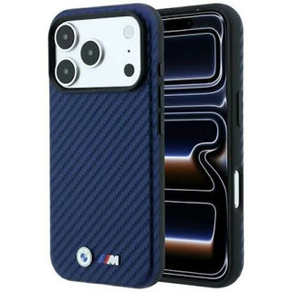 CG Mobile BMW iPhone 18 Pro - 17 Max Navy — BMW MagSafe PU Carbon Hard Case With Metal Logo