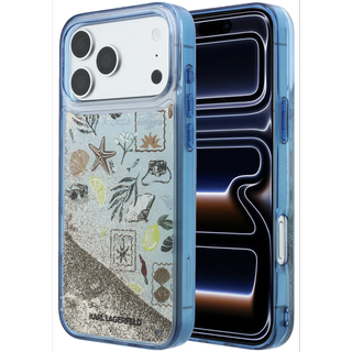 CG Mobile Karl Lagerfeld iPhone 18 Pro - 17 Pro Blue — Karl Liquid Glitter Beach & Sand Hard Case