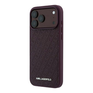 CG Mobile Karl Lagerfeld iPhone 18 Pro Max - 17 Pro Max Burgundy — Karl MagSafe PU Hard Case With Allover Logo