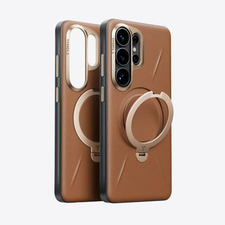 Torras Ostand Spin Vegskin 360 Kickstand Samsung S26 Ultra 6.9 Amber Brown