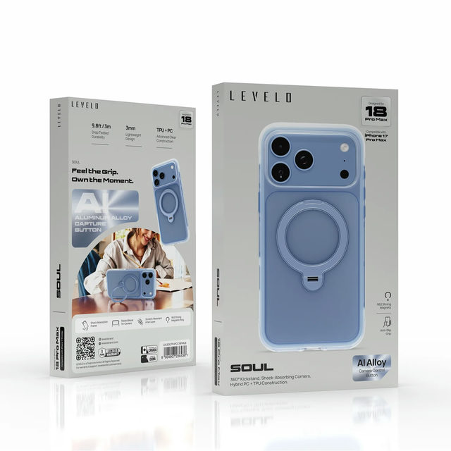 Levelo Soul 18 Pro Max Light Blue - TPU+PC Case