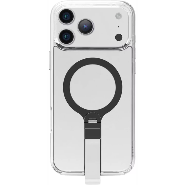 Levelo Spira iPhone 18 Pro Max Silver- MagSafe Grip Case TPU+PC