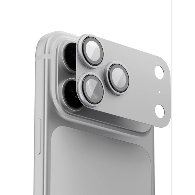 Levelo Trio Pro iPhone 18 Pro Max Silver Full Frame Camera Lens Protector