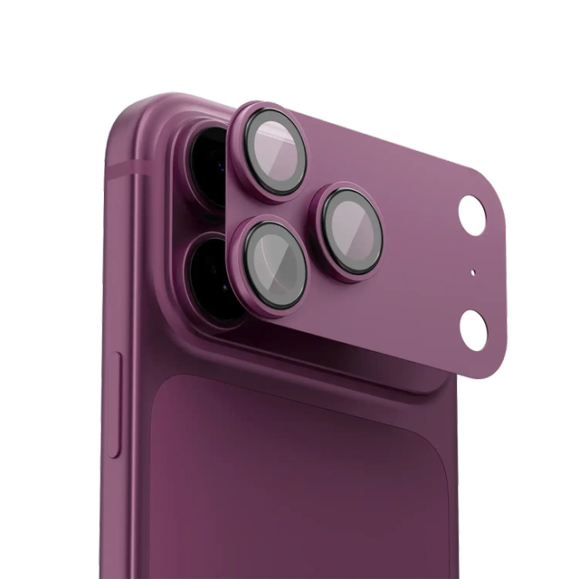 Levelo Trio Pro iPhone 18 Pro Max Burgundy Full Frame Camera Lens Protector
