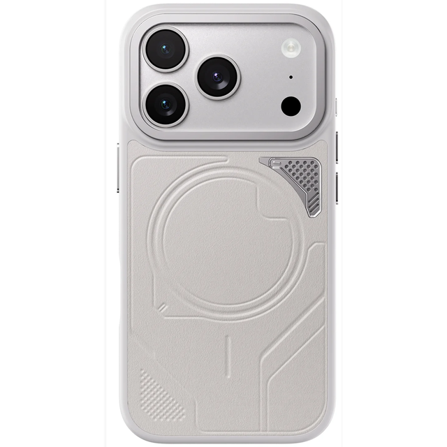 Levelo Opal iPhone 18 Pro Max Silver - Leather MagSafe TPU+PC