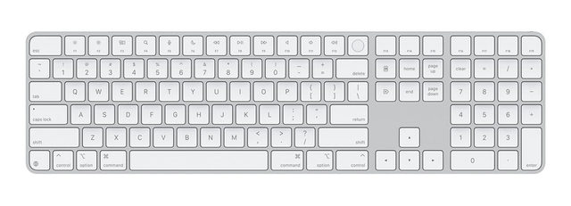 Apple Magic Keyboard With Touch ID And Numeric Keypad USB-C White Full Size MXK73LL/A