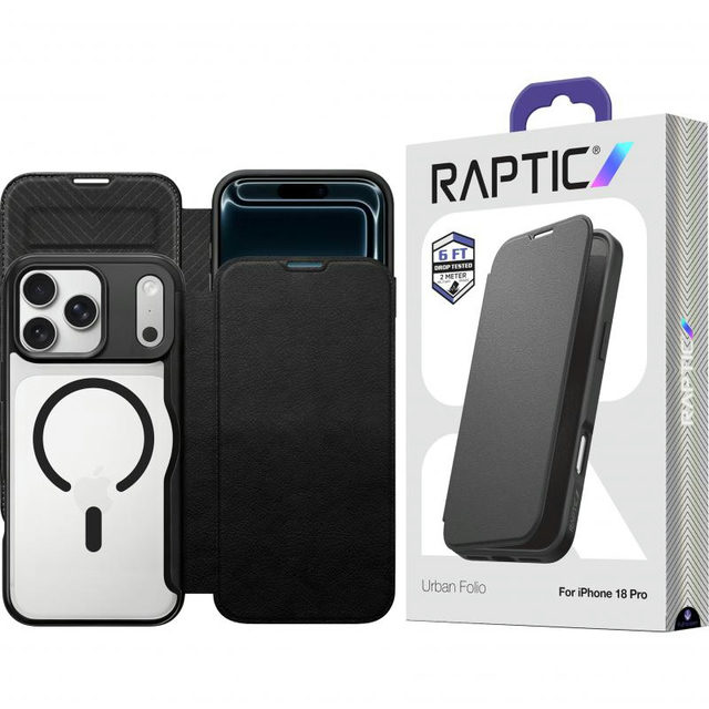 Raptic Urban Folio For iPhone 18 Pro Black