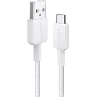 Anker USB-A to USB-C Cable (6 ft, Braided) White