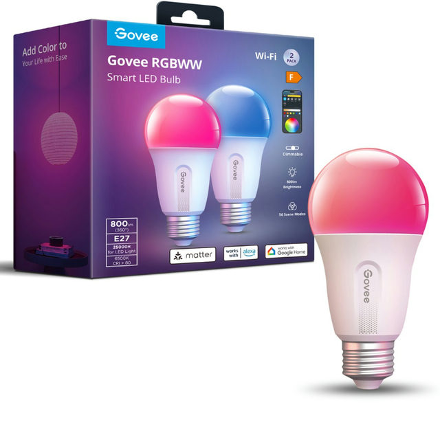 Govee RGWW Smart LED Bulb 2 Packs