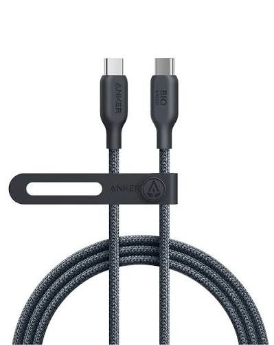 Anker USB-C to USB-C Cable (3 ft, 240W, Bio-Braided) Black