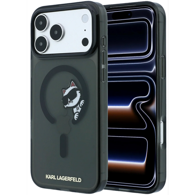 CG Mobile Karl Lagerfeld iPhone 18 Pro - 17 Pro Black — Karl MagSafe IML Peekaboo Print Hard Case
