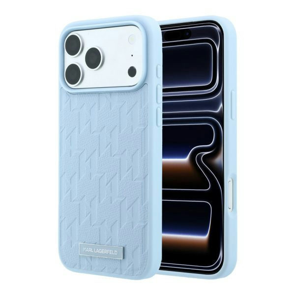 CG Mobile Karl Lagerfeld iPhone 18 Pro Max - 17 Pro Max Light Blue — Karl MagSafe PU Hard Case With Allover Logo