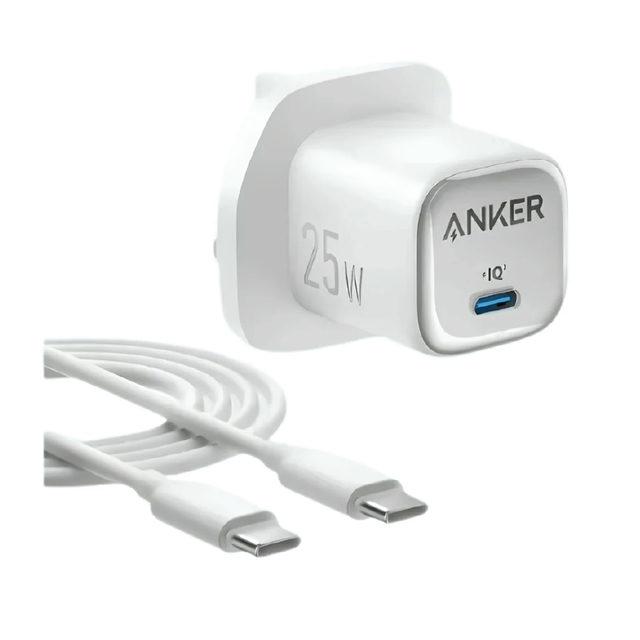 Anker Charger (25W, Compact) with USB-C White