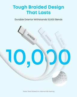 Anker Zolo USB-A to USB-C Cable (6 ft, Braided) White