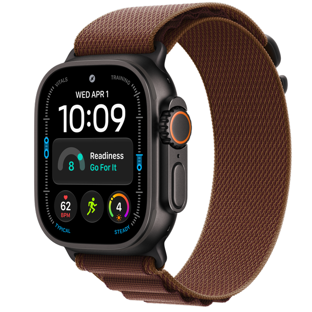 Apple Watch Ultra 4 49mm Black Titanium Burgundy Alpine Loop