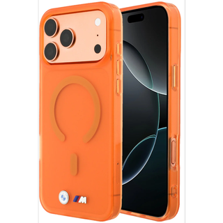 CG Mobile BMW iPhone 18 Pro Max - 17 Pro Max Orange — BMW MagSafe IML Frosted Hard Case With Metal Logo