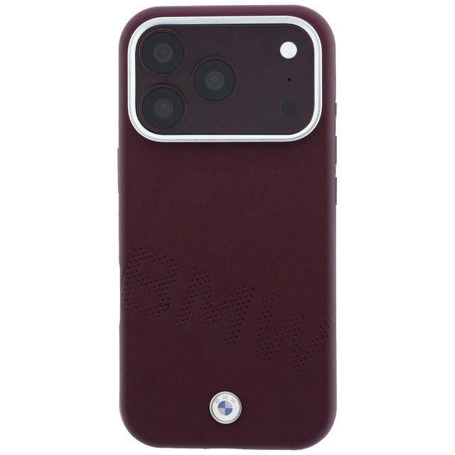 CG Mobile BMW iPhone 18 Pro Max - 17 Pro Max Burgundy — BMW Signature MagSafe Hard Case With Slanted Metal Wordmark & Propeller Logo