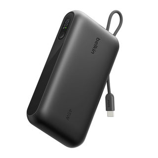 Belkin UltraCharge Power Bank 20K with Integrated 20 cm Braided USB-C Cable & Digital Display Charging Status Black