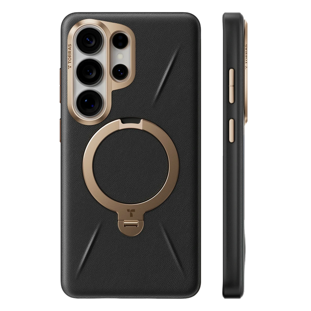 Torras Ostand Spin Vegskin 360 Kickstand Samsung S26 Ultra 6.9 Ivory Black