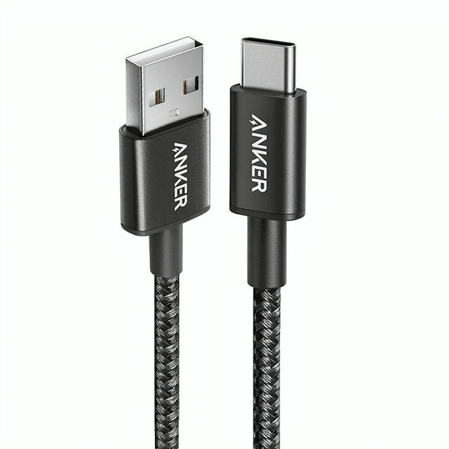 Anker USB-A to USB-C Cable (6 ft, Braided) Black
