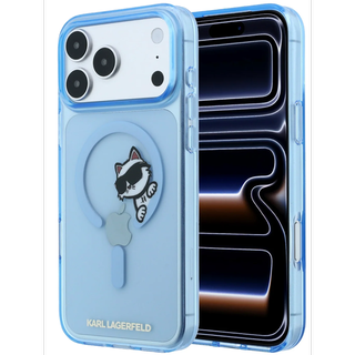 CG Mobile Karl Lagerfeld iPhone 18 Pro - 17 Pro Light Blue — Karl MagSafe IML Peekaboo Print Hard Case