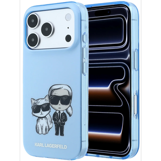 CG Mobile Karl Lagerfeld iPhone 18 Pro - 17 Pro Light Blue — Karl MagSafe IML Karl & Choupette Bodies Sketch Print Hard Case
