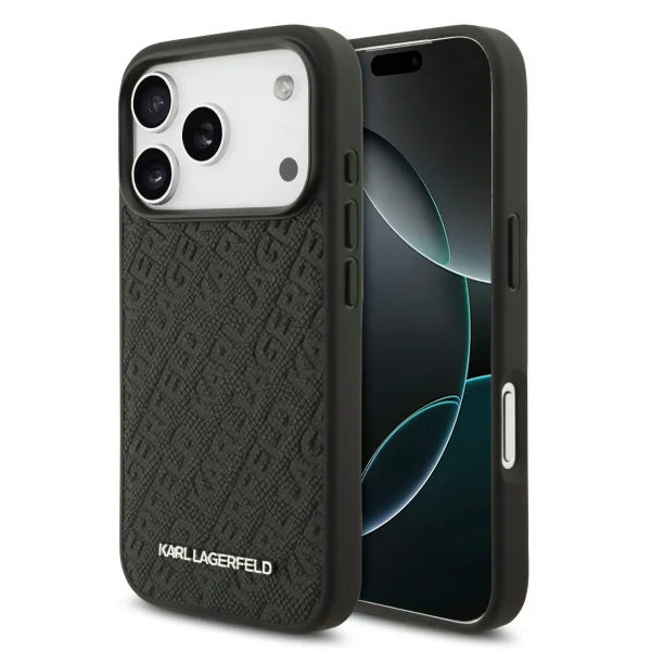 CG Mobile Karl Lagerfeld iPhone 18 Pro Max - 17 Pro Max Black — Karl MagSafe PU Hard Case With Allover Logo