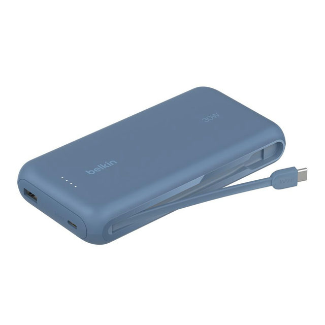 Belkin BoostCharge Power Bank 20K with Integrated 30W USB-C Cable Blue